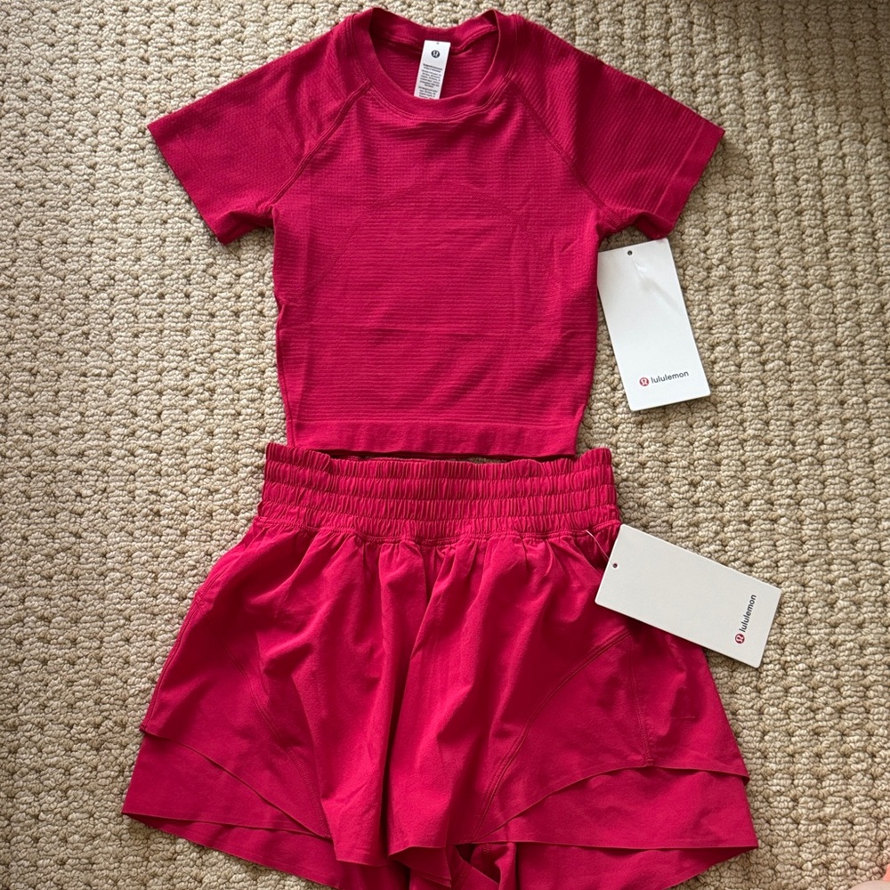 Lululemon Athletica Red Activewear Set